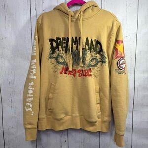 Dreamland Never Sleep Graphic Hoodie Streetwear Y2K Grunge Skatecore Urban Cozy